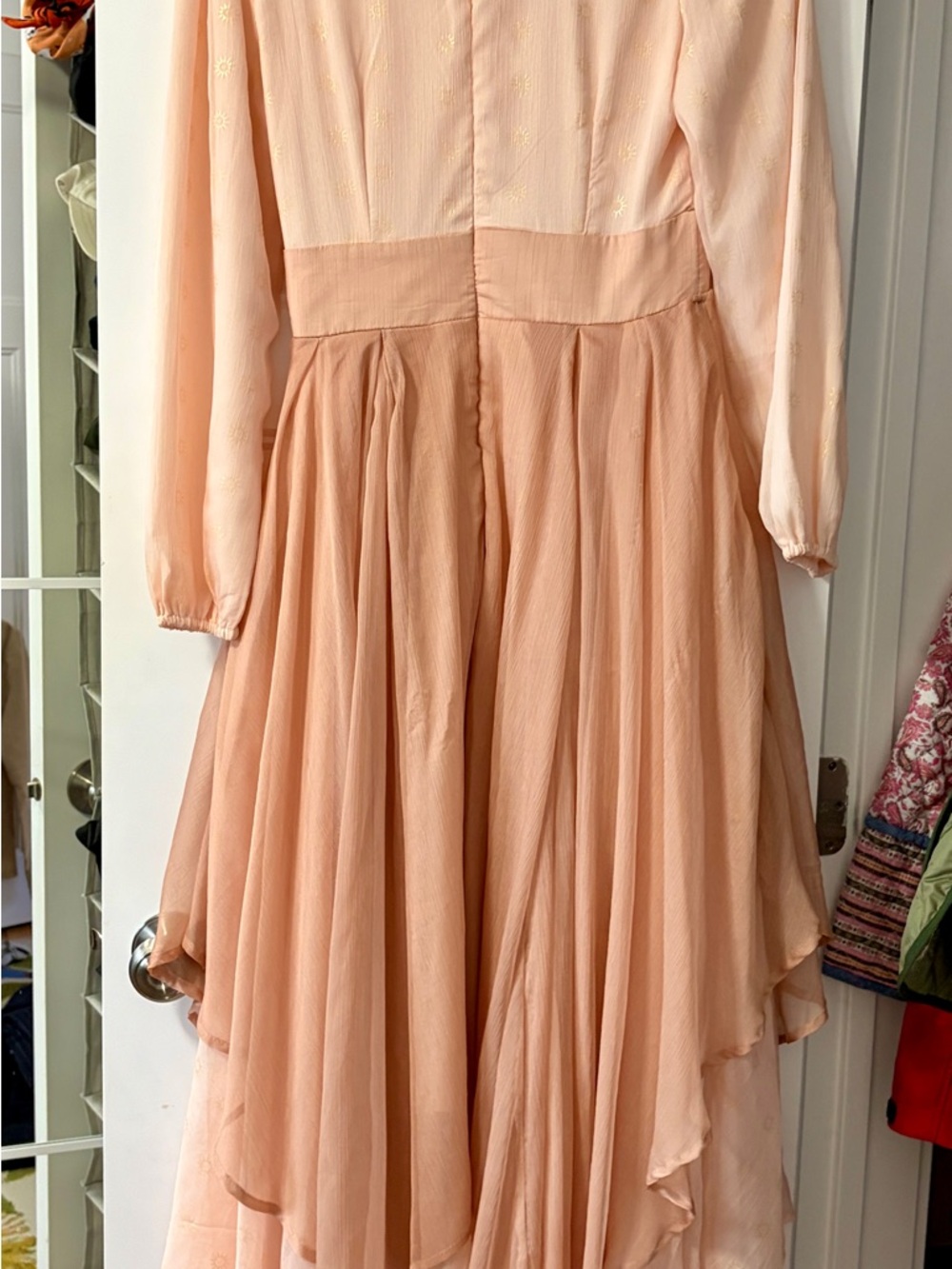 Ivy City Co Wanderlust Peach Blush Long Sleeve Layered Cottage Core Dress - Picture 6 of 6